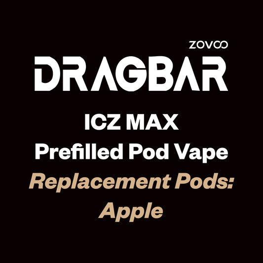 ZOVOO Dragbar ICZ MAX Replacement Pod - 10K Puff - Apple - Vapourium Vape Shop NZ, Vape NZ, Disposable Vapes NZ, ZipPay/Afterpay Vape NZ, Vape Juice, Eliquid, Nic Salts, Freebase, Vaporium, Vapourium, Christchurch, Dunedin, Timaru.