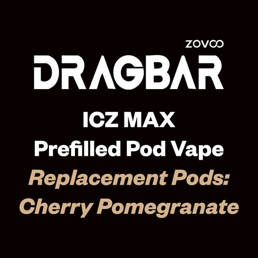 ZOVOO Dragbar ICZ MAX Replacement Pod - 10K Puff - Cherry Pomegranate - Vapourium Vape Shop NZ, Vape NZ, Disposable Vapes NZ, ZipPay/Afterpay Vape NZ, Vape Juice, Eliquid, Nic Salts, Freebase, Vaporium, Vapourium, Christchurch, Dunedin, Timaru.
