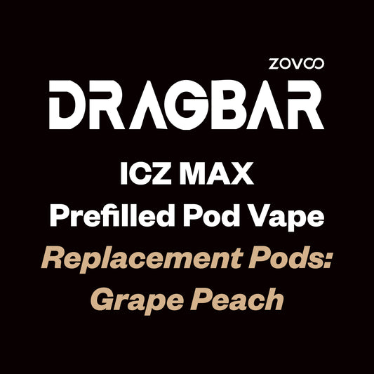 Dragbar ICZ Max Prefilled Pod (10000 Puff) - Grape Peach - Vapourium
