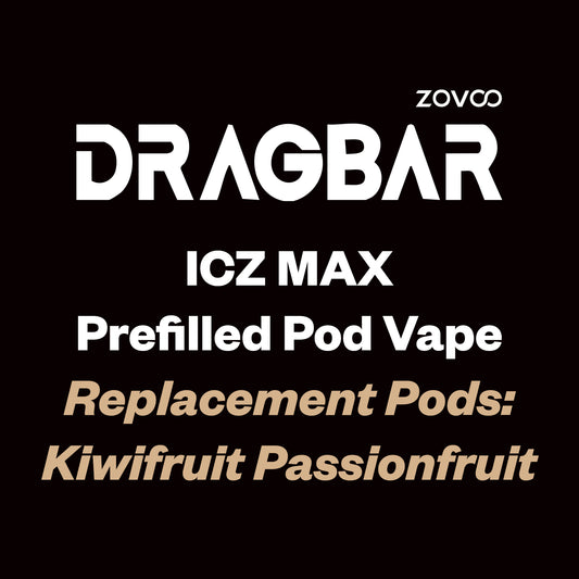 ZOVOO Dragbar ICZ MAX Replacement Pod - 10K Puff - Kiwifruit Passionfruit - Vapourium Vape Shop NZ, Vape NZ, Disposable Vapes NZ, ZipPay/Afterpay Vape NZ, Vape Juice, Eliquid, Nic Salts, Freebase, Vaporium, Vapourium, Christchurch, Dunedin, Timaru.
