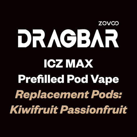 ZOVOO Dragbar ICZ MAX Replacement Pod - 10K Puff - Kiwifruit Passionfruit - Vapourium Vape Shop NZ, Vape NZ, Disposable Vapes NZ, ZipPay/Afterpay Vape NZ, Vape Juice, Eliquid, Nic Salts, Freebase, Vaporium, Vapourium, Christchurch, Dunedin, Timaru.