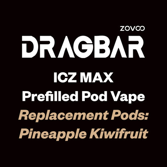 ZOVOO Dragbar ICZ MAX Replacement Pod - 10K Puff - Pineapple Kiwifruit - Vapourium Vape Shop NZ, Vape NZ, Disposable Vapes NZ, ZipPay/Afterpay Vape NZ, Vape Juice, Eliquid, Nic Salts, Freebase, Vaporium, Vapourium, Christchurch, Dunedin, Timaru.