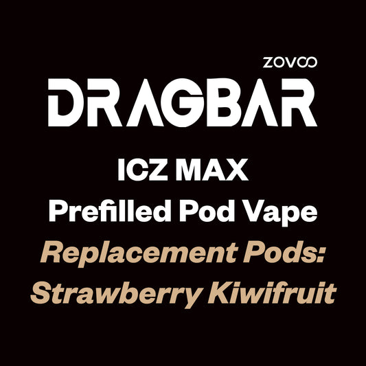ZOVOO Dragbar ICZ MAX Replacement Pod - 10K Puff - Strawberry Kiwifruit - Vapourium Vape Shop NZ, Vape NZ, Disposable Vapes NZ, ZipPay/Afterpay Vape NZ, Vape Juice, Eliquid, Nic Salts, Freebase, Vaporium, Vapourium, Christchurch, Dunedin, Timaru.