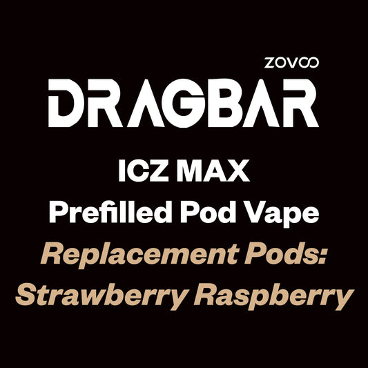 Dragbar ICZ Max Prefilled Pod (10000 Puff) - Strawberry Raspberry - Vapourium