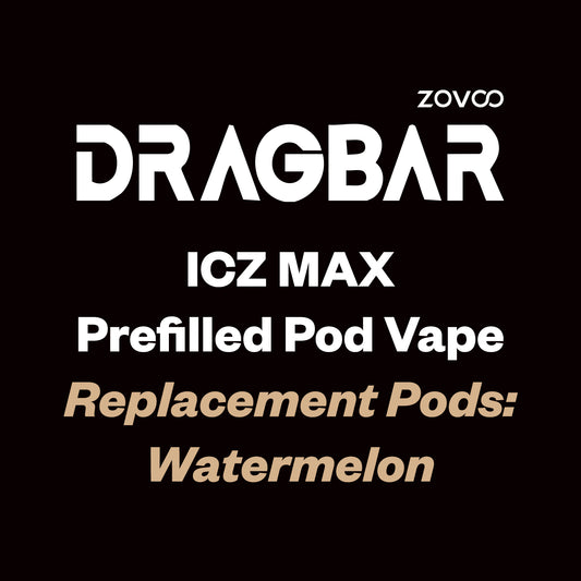 ZOVOO Dragbar ICZ MAX Replacement Pod - 10K Puff - Watermelon - Vapourium Vape Shop NZ, Vape NZ, Disposable & Prefilled Vapes NZ, ZipPay/Afterpay Vape NZ, Vape Juice, Eliquid, Nic Salts, Freebase, Vaporium, Vapourium, Christchurch, Dunedin, Timaru.