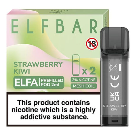 ElfBar ELFA Prefilled Replacement Pods - 2 Pack - Strawberry Kiwifruit