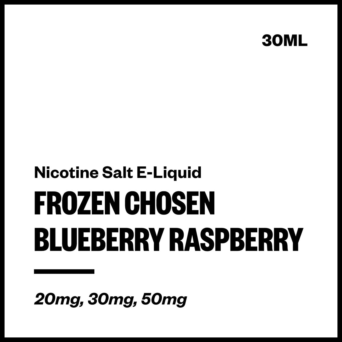 Frozen Chosen Nic Salt E-Liquid - Blueberry Raspberry