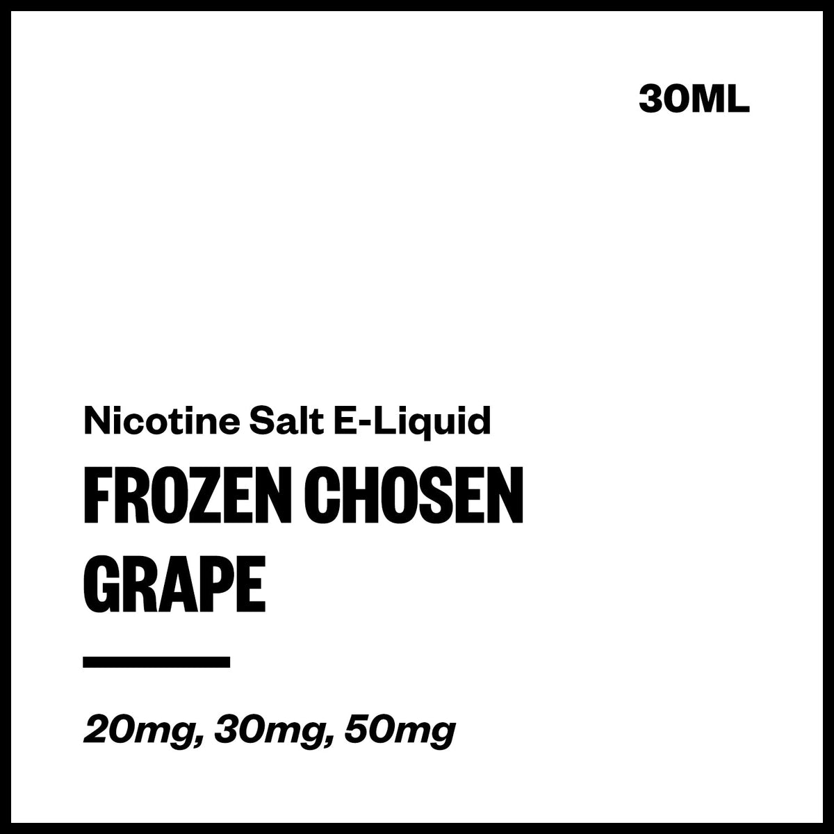 Frozen Chosen Nic Salt E-Liquid - Grape
