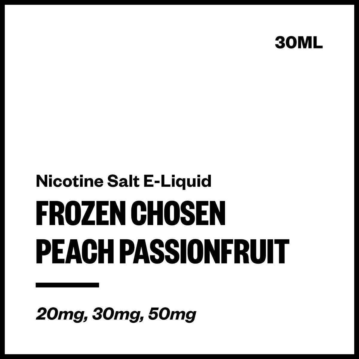 Frozen Chosen Nic Salt E-Liquid - Peach Passionfruit