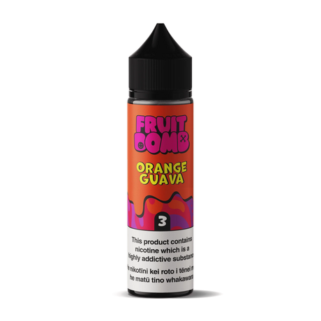 Fruit Bomb - Orange Guava - 60ml - Vapourium, First brick & mortar vape shop in NZ, Vape NZ, Disposable Vapes NZ, Vape Juice, Eliquid, Nic Salts, Freebase, Vaporium, Vapourium, Christchurch, Dunedin, Timaru.