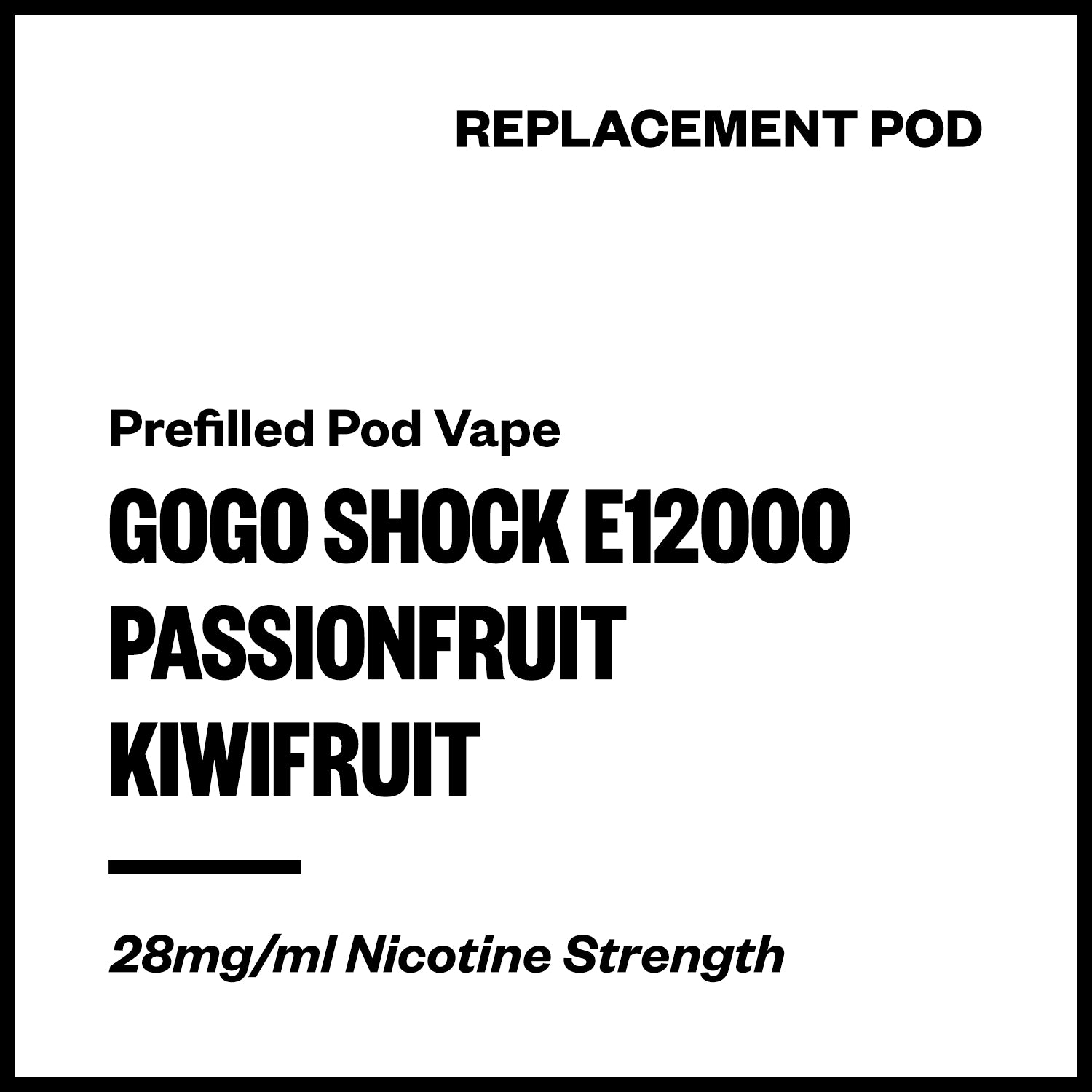 GoGo Shock E12000 - Passionfruit Kiwifruit (Replacement Pod) | Vapourium NZ