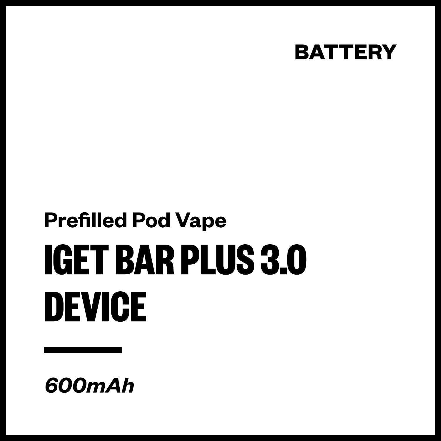 IGET Bar Plus 3.0 Device (Battery Only) | Vaporuium NZ