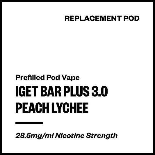IGET Bar Plus 3.0 - Peach Lychee (Replacement Pod) | Vapourium NZ
