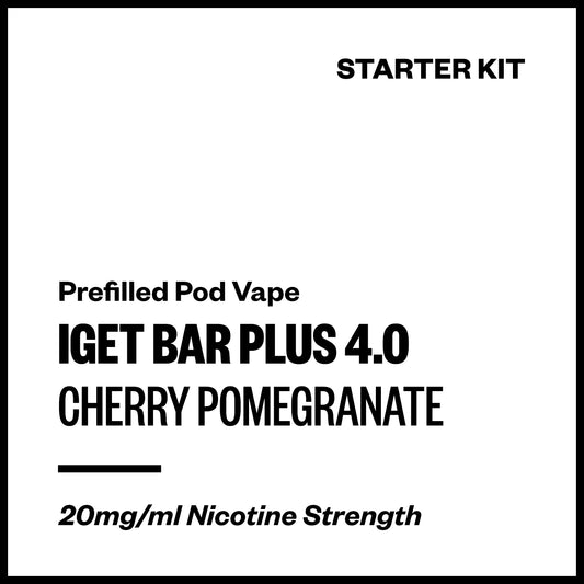 IGET Bar Plus 4.0 - Cherry Pomegranate (Starter Kit) - Vapourium, Buy Vape NZ, Ecig, Vape Pens, Ejuice/Eliquid, Christchurch, Dunedin
