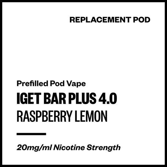 IGET Bar Plus 4.0 - Raspberry Lemon (Replacement Pod) | Vapourium NZ