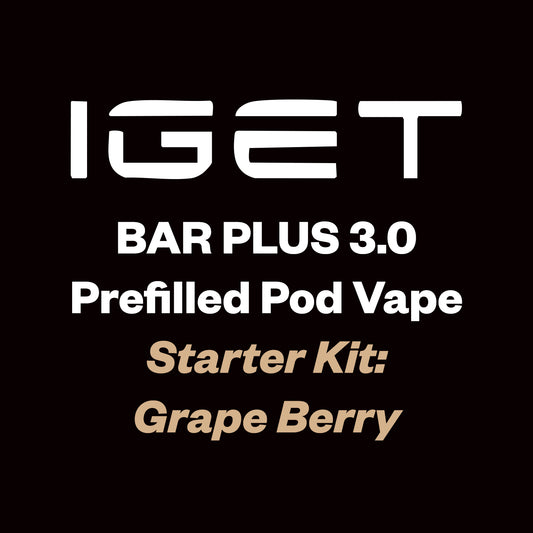 IGET Bar Plus 3.0 Starter Kit 10000 Puff - Grape Berry - Vapourium