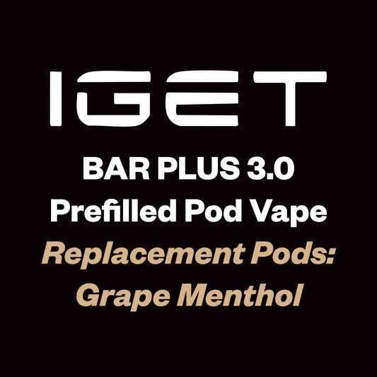 IGET Bar Plus 3.0 Replacement Pod 10000 Puff - Grape Menthol - Vapourium
