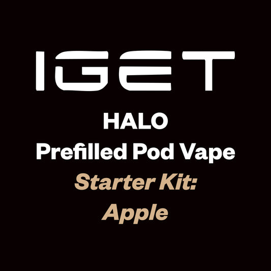 IGET Halo Pre-filled Pod Kit - 3K Puff - Apple - Vapourium, First brick & mortar vape shop NZ, Vapes online NZ, Zip Pay online, Disposable Vapes NZ, Vape Juice, Eliquid, Nic Salts, Freebase, Vapourium, Christchurch, Dunedin, Timaru NZ