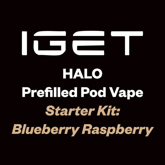 IGET Halo Pre-filled Pod Kit - 3K Puff - Blueberry Raspberry - Vapourium, First brick & mortar vape shop NZ, Vapes online NZ, Zip Pay online, Disposable Vapes NZ, Vape Juice, Eliquid, Nic Salts, Freebase, Vapourium, Christchurch, Dunedin, Timaru NZ