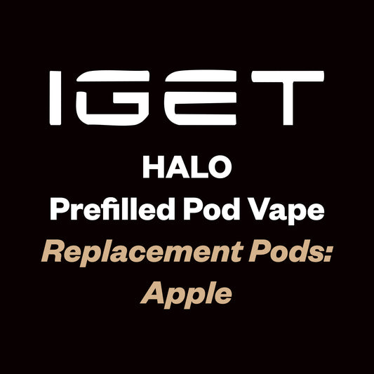 IGET Halo Prefilled Replacement Pods - 3K Puffs - Apple - Vapourium, First brick & mortar vape shop NZ, Vapes online NZ, Zip Pay online, Disposable Vapes NZ, Vape Juice, Eliquid, Nic Salts, Freebase, Vapourium, Christchurch, Dunedin, Timaru NZ