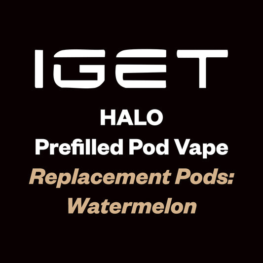 IGET Halo Prefilled Replacement Pod - 3K Puff - Watermelon - Vapourium, First brick & mortar vape shop NZ, Vapes online NZ, Zip Pay online, Disposable Vapes NZ, Vape Juice, Eliquid, Nic Salts, Freebase, Vapourium, Christchurch, Dunedin, Timaru NZ