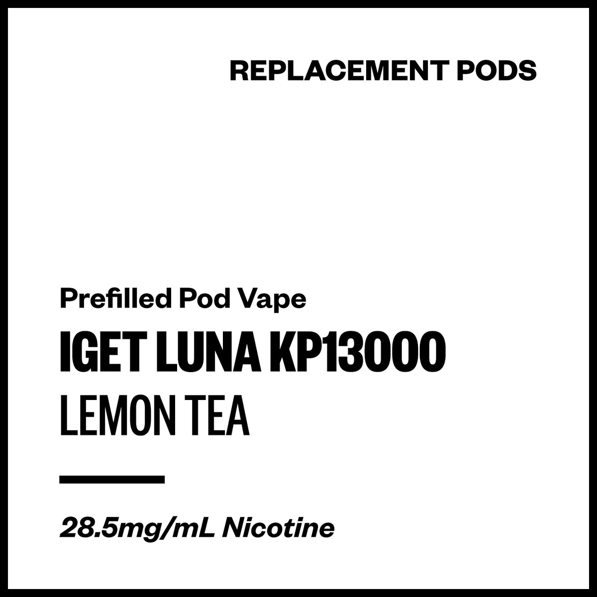 IGET Luna KP13000 - Lemon Tea (Replacement Pod) | Vapourium NZ