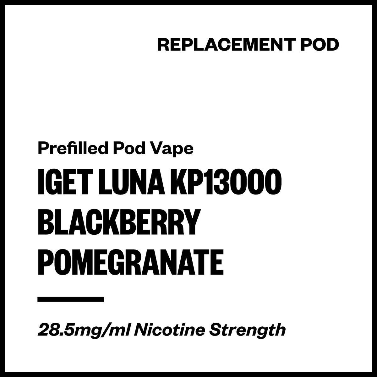 IGET Luna KP13000 Replacement Pod - Blackberry Pomegranate