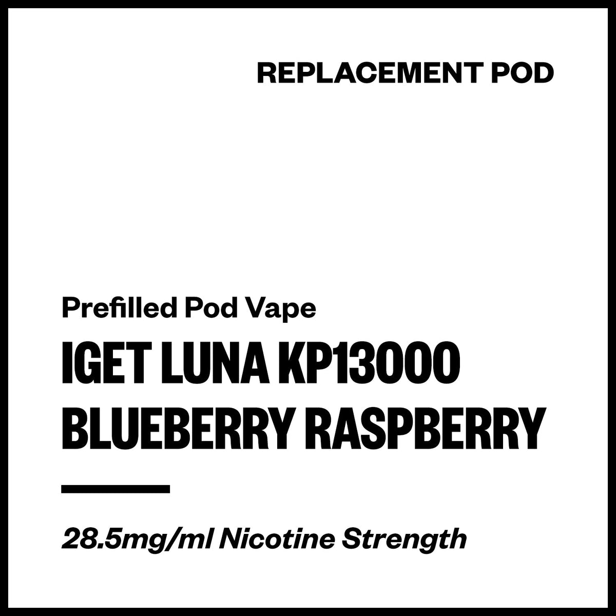 IGET Luna KP13000 Replacement Pod - Blueberry Raspberry
