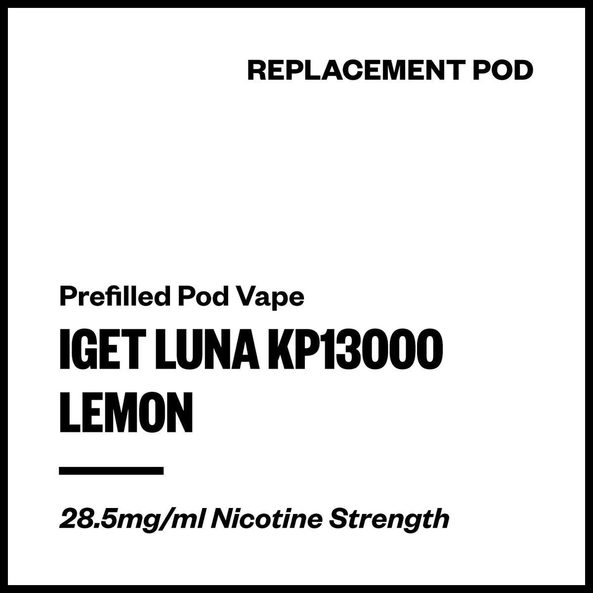 IGET Luna KP13000 Replacement Pod - Lemon