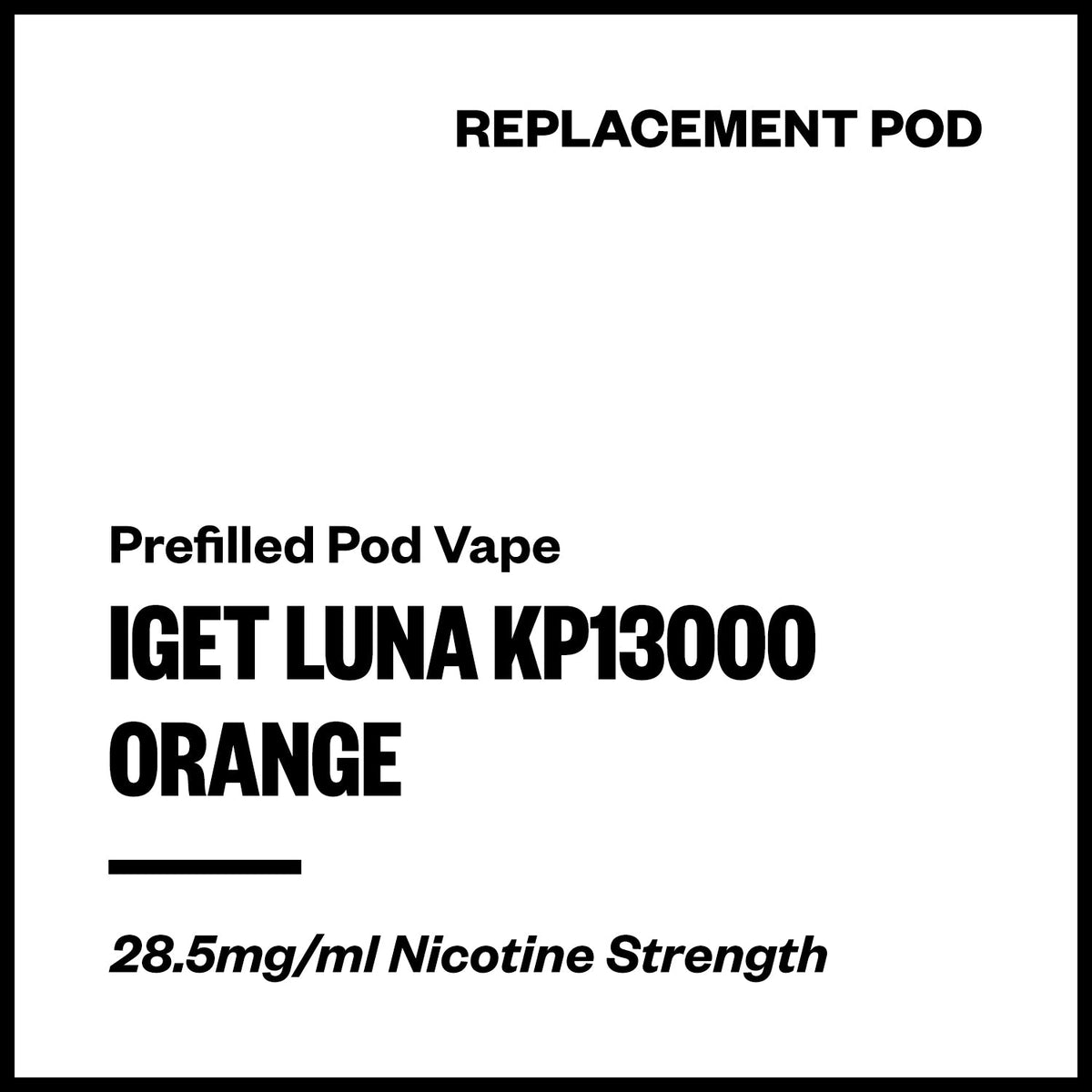 IGET Luna KP13000 Replacement Pod - Orange