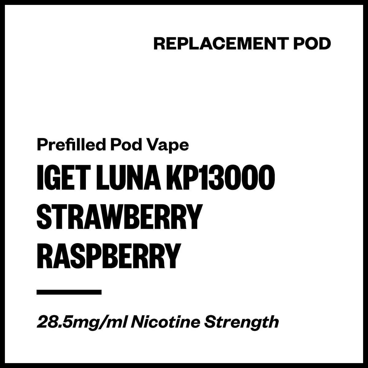 IGET Luna KP13000 Replacement Pod - Strawberry Raspberry