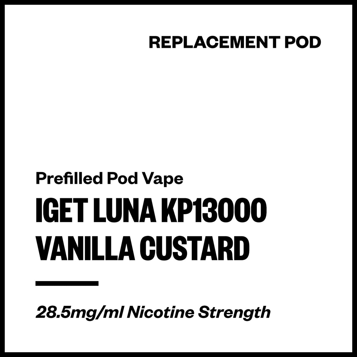 IGET Luna KP13000 Replacement Pod - Vanilla Custard