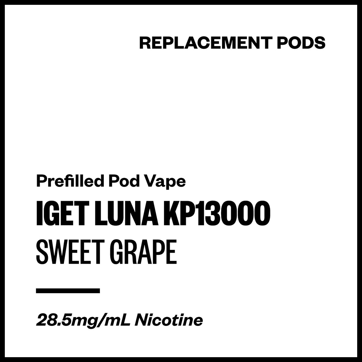 IGET Luna KP13000 - Sweet Grape (Replacement Pod) | Vapourium NZ