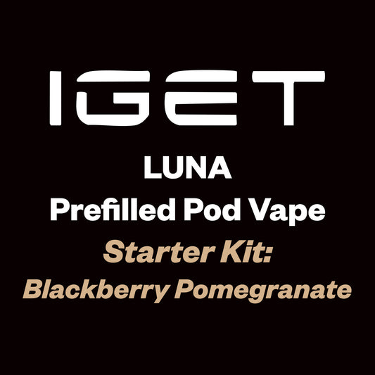 iGet Luna KP13000 Starter Kit - Blackberry Pomegranate - 13,000 Puffs, USB-C Charging, Premium Flavour Pods - Vapourium – Dunedin, Christchurch, Timaru, New Zealand