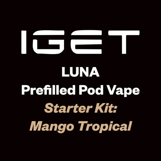 iGet Luna KP13000 Starter Kit - Mango Tropical - 13,000 Puffs, USB-C Charging, Premium Flavour Pods - Vapourium – Dunedin, Christchurch, Timaru, New Zealand