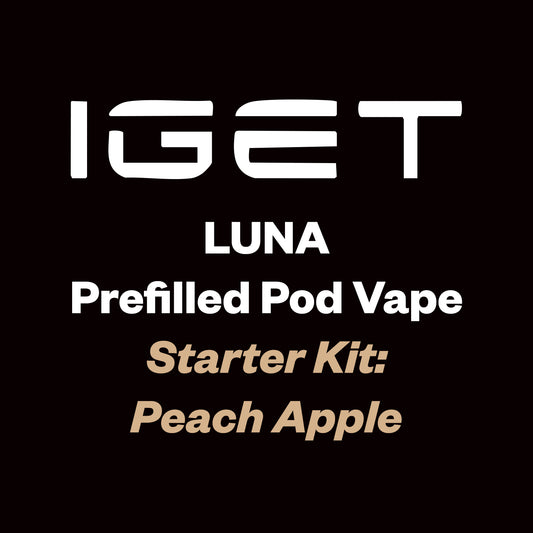 iGet Luna KP13000 Starter Kit - Peach Apple - 13,000 Puffs, USB-C Charging, Premium Flavour Pods - Vapourium – Dunedin, Christchurch, Timaru, New Zealand