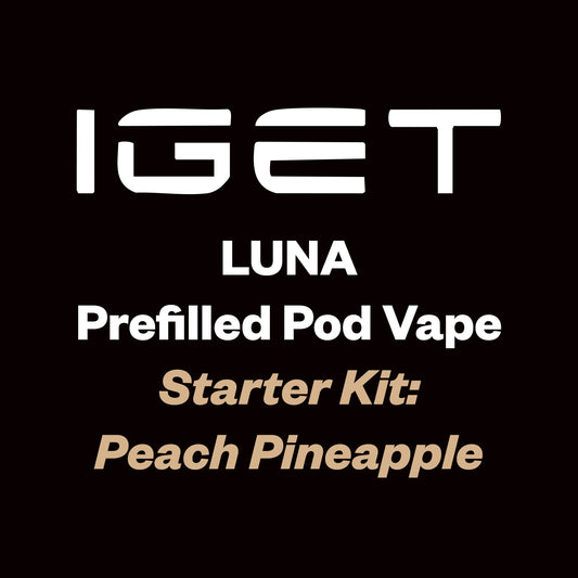 iGet Luna KP13000 Starter Kit - Peach Pineapple - 13,000 Puffs, USB-C Charging, Premium Flavour Pods - Vapourium – Dunedin, Christchurch, Timaru, New Zealand