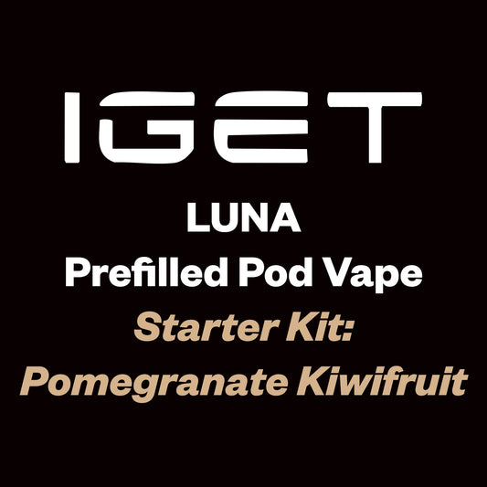 iGet Luna KP13000 Starter Kit - Pomegranate Kiwifruit - 13,000 Puffs, USB-C Charging, Premium Flavour Pods - Vapourium – Dunedin, Christchurch, Timaru, New Zealand