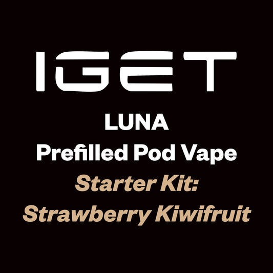 iGet Luna KP13000 Starter Kit - Strawberry Kiwifruit - 13,000 Puffs, USB-C Charging, Premium Flavour Pods - Vapourium – Dunedin, Christchurch, Timaru, New Zealand