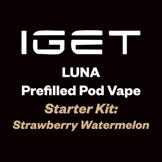 iGet Luna KP13000 Starter Kit - Strawberry Watermelon - 13,000 Puffs, USB-C Charging, Premium Flavour Pods - Vapourium – Dunedin, Christchurch, Timaru, New Zealand