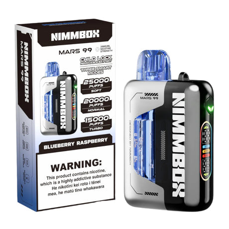 NIMMBOX Mars 99 Disposable Vape 25000 Puff - Blueberry Raspberry