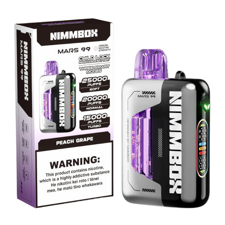 NIMMBOX Mars 99 Disposable Vape 25000 Puff - Peach Grape