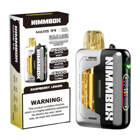 NIMMBOX Mars 99 Disposable Vape 25000 Puff - Raspberry Lemon