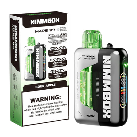 NIMMBOX Mars 99 Disposable Vape 25000 Puff - Sour Apple