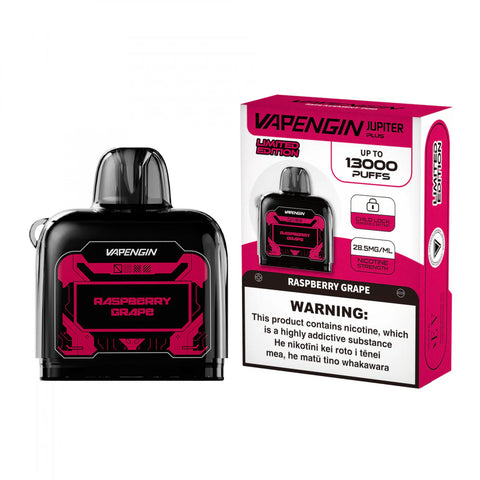 Vapengin Jupiter 2 Replacement Pods 13000 Puffs - Raspberry Grape - Vapourium