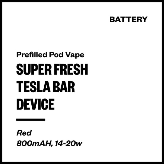 Super Fresh Tesla Bar Battery Red – Vapourium NZ