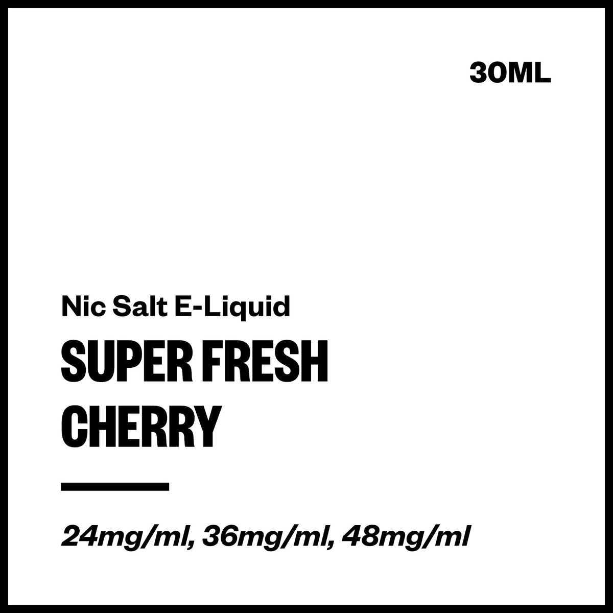 Super Fresh Nic Salt E-Liquid - Cherry