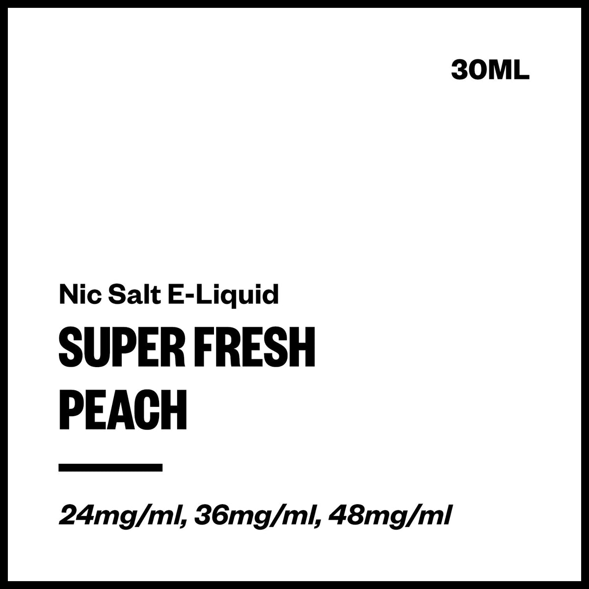 Super Fresh Nic Salt E-Liquid - Peach