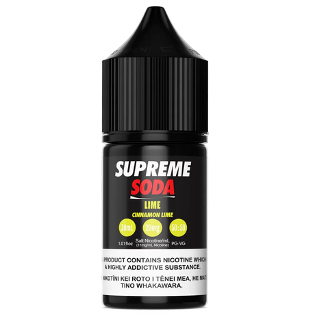 Supreme Soda Salts - Cinnamon Lime (ex-Lime Cola) - 30ml - Vapourium Vape Shop NZ, Vape NZ, Disposable Vapes NZ, ZipPay/Afterpay Vape NZ, Vape Juice, Eliquid, Nic Salts, Freebase, Vaporium, Vapourium, Christchurch, Dunedin, Timaru.