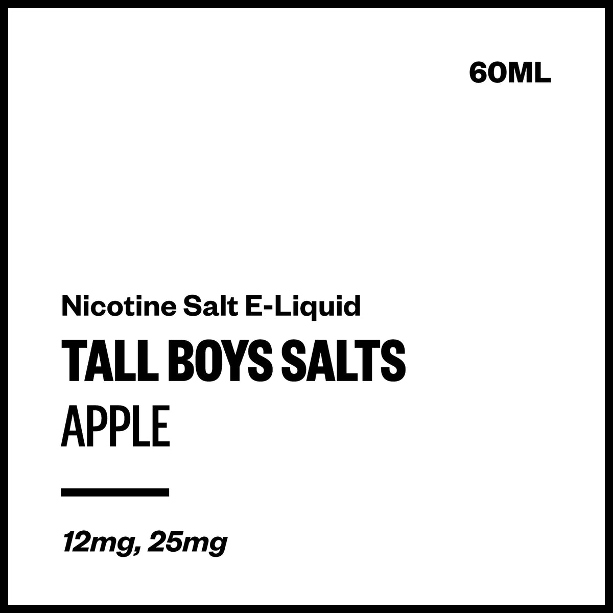 Tall Boys Salts - Apple (60mL) | Vapourium NZ